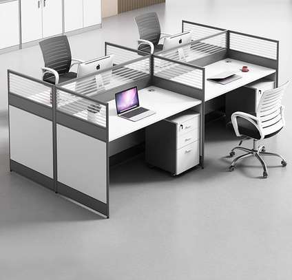 Office Desk : Modern Workstation of 4 with Open Space image 2