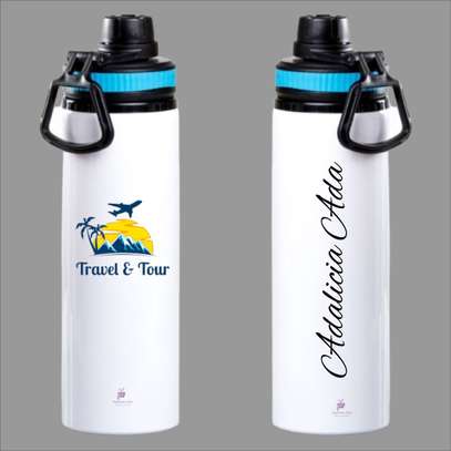 750ml water bottles branded with your logo, photo, message or a name image 1