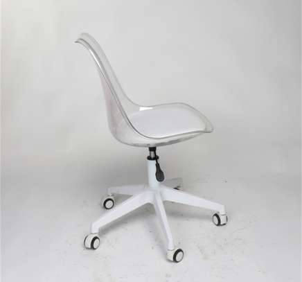 Office Chair : Transparent Swivel Home Study Chair image 5