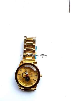 Unisex chronograph Gold Plated Watch image 1