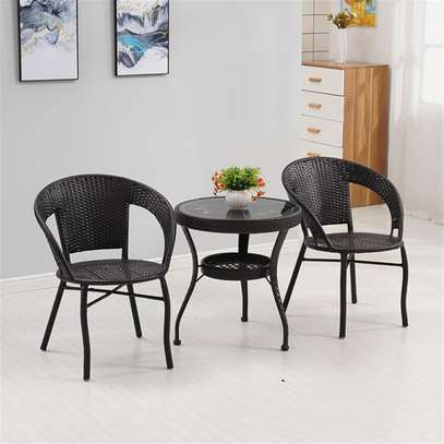 Chic Indoor Outdoor Rattan Set with Cushioned Comfort image 3