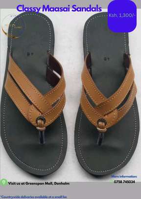 For the lovers of beaded and non beaded men leather sandals image 5