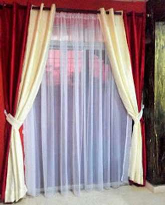 Red Heavy fabric curtains available image 4