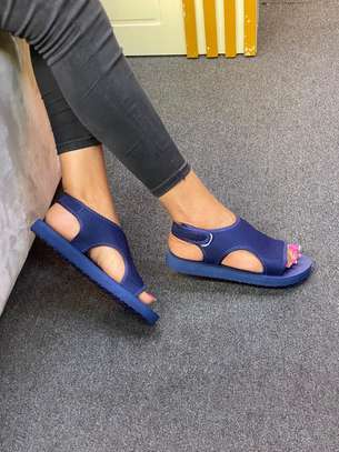 Ladies Breathable Fashion Women Sandals Open Toe Flat Blue image 2