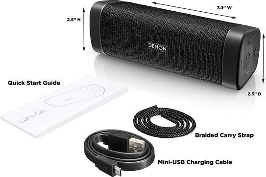Denon DSB-150BT Envaya Portable Bluetooth 7.4” Speaker (Black) - Lightweight, Waterproof & Dustproof | Up to 11 Hours of Battery Life | Hands-Free Phone Calling | Voice Compatibility with Siri image 3