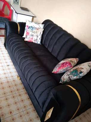 Modern Turkish luxurious 3 seater with a golden belt lining image 1