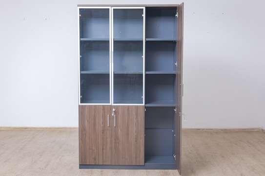 3-Door executive wooden office cabinet image 2
