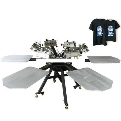 Manual 6 color 6 station t-shirt screen printing machine image 1