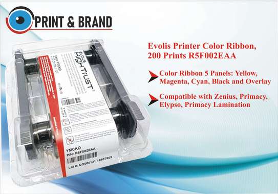 Evolis R5F002EAA 200 Prints Color Ribbon image 1