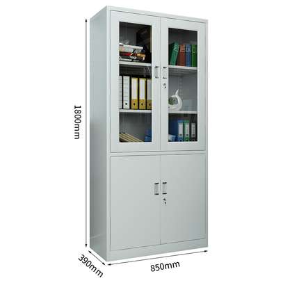 File Cabinet: 5-tier Locking Storage Cabinet With Glass image 2
