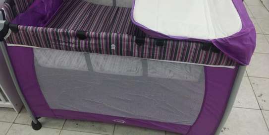 purple playpen for baby