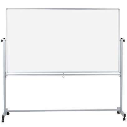 4*2 portable whiteboard double sided with caster wheels image 1