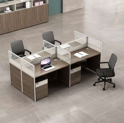 Workstation;Ergonomic Brown Office Workstation image 7
