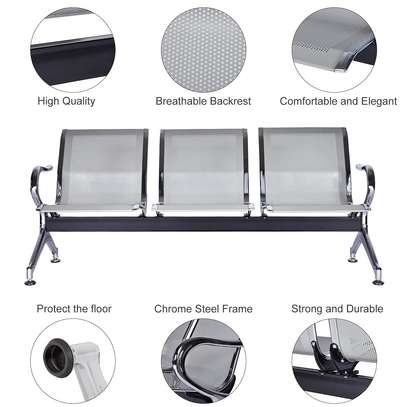 3 Seater Non Padded Waiting Bench image 11
