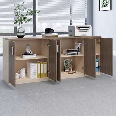 Office Cabinet; Wooden Four Credenza Cabinet image 3