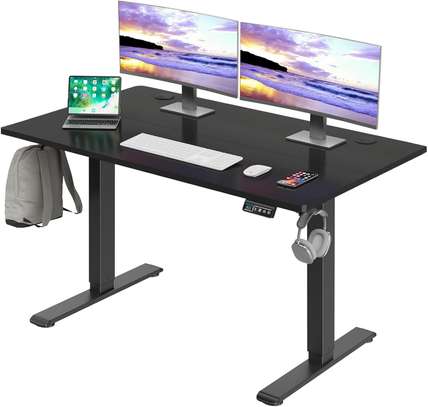 Office Desk: Black Executive Electric Office Desk image 2