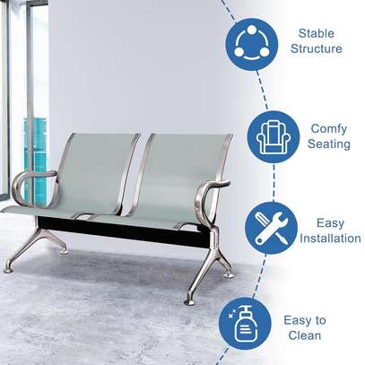 Steel 2-Seater Airport Bench image 5
