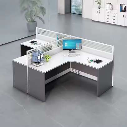 Office Desk; 2 Way Ultramodern Huge Office Workstation image 3