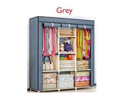 Quality portable wooden and metallic stands wardrobe image 3