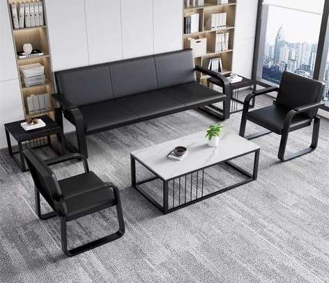 Office sofa: Modern Leather Reception Sofa image 10