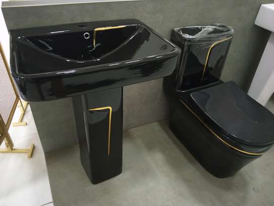Modern Black toilet set image 5