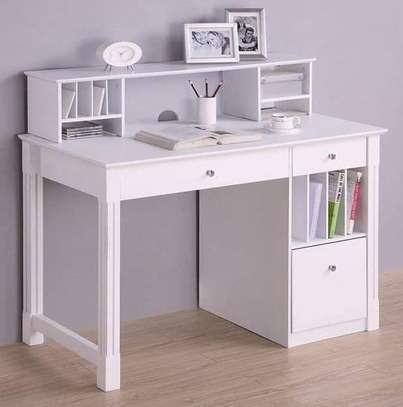 Modern customized Home office desks with a side shelf image 11