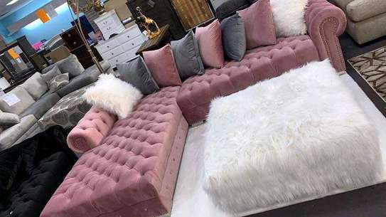 Modern L shaped chesterfield sofas for sale in Nairobi Kenya/pink six seater sofa/modern livingroom sofas image 3