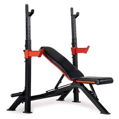 Weight lifting bench press with squat rack image 2