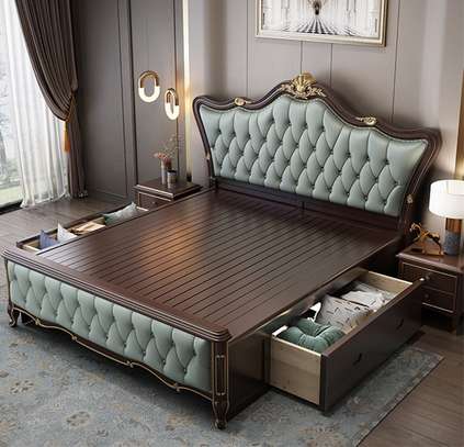 Modern Minimalist Luxury Wood Bed With Hidden Storage image 7