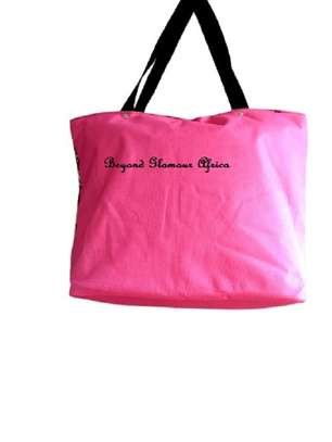 Womens Pink Ankara Canvas bag with pouch image 2