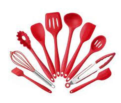10PCS Silicone Cooking Spoon Set With Firm Handle image 3