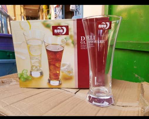6pc Long beer glass/6pc cocktails glasses/unique glass image 1