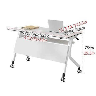 Foldable Seminar Table With Lockable Wheels image 4