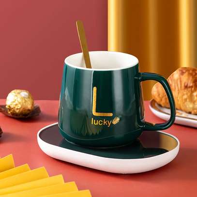 Lucky Ceramic Mug Gift Set with Warming Saucer image 3