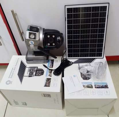 V380 Dual Lens Solar 4G Simcard Outdoor Camera With Audio image 2