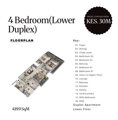 4 Bed Apartment with En Suite at Nyali image 23