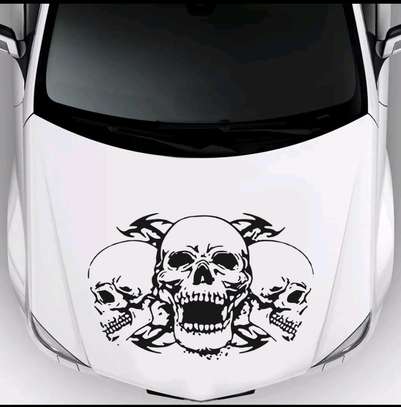 3 skull Car Hood sticker image 1