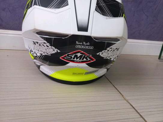 SMK Stellar Swank White Sports Bike Helmet image 8