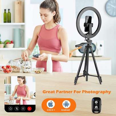 Tripod Stand With Ring Light And Mobile Phone Holder image 1
