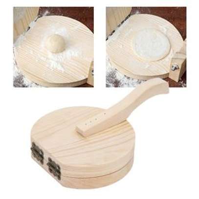 Wooden Dumpling dough press for  chapati /burger 20cm image 1