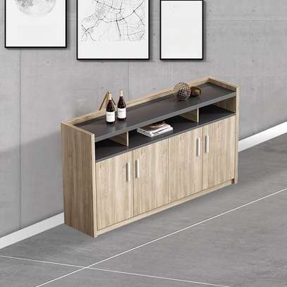 Office Cabinet : 3-Door Wood Console File Cabinet image 2