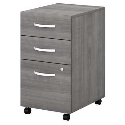 Gray 3-Drawer Mobile Pedestal image 1