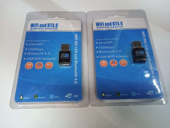 2 in 1 Bluetooth 4.0 + 150Mbps 2.4GHz USB WiFi Wireless Adap image 3