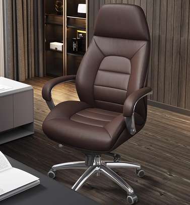 Office Chair : Pure Leather Luxury Ergonomic Boss Chair image 4