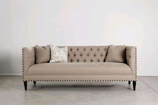 Modern beige three seater sofa set Kenya image 1