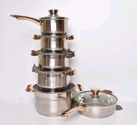 12pcs stainless steel pots image 1