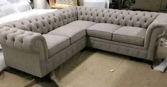 Deep button chesterfield L sofa image 1
