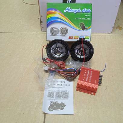 Motorcycle audio mp3 player; 3 inch speaker, 12v. image 1