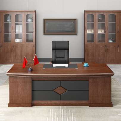 Luxury Wooden Office Furniture Set – Long Executive Desk image 4