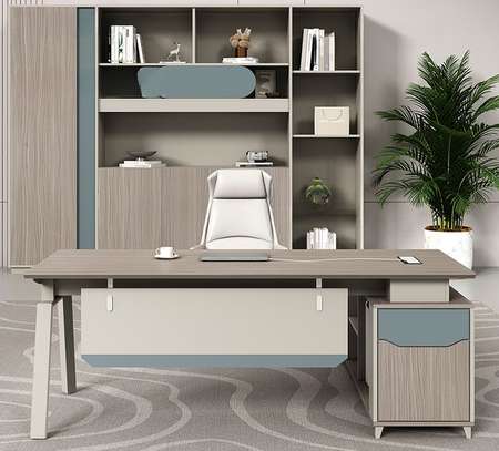 Office Desk: Brown Modern Professional WorkStation image 1